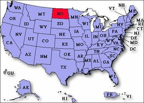 North Dakota, USA Location